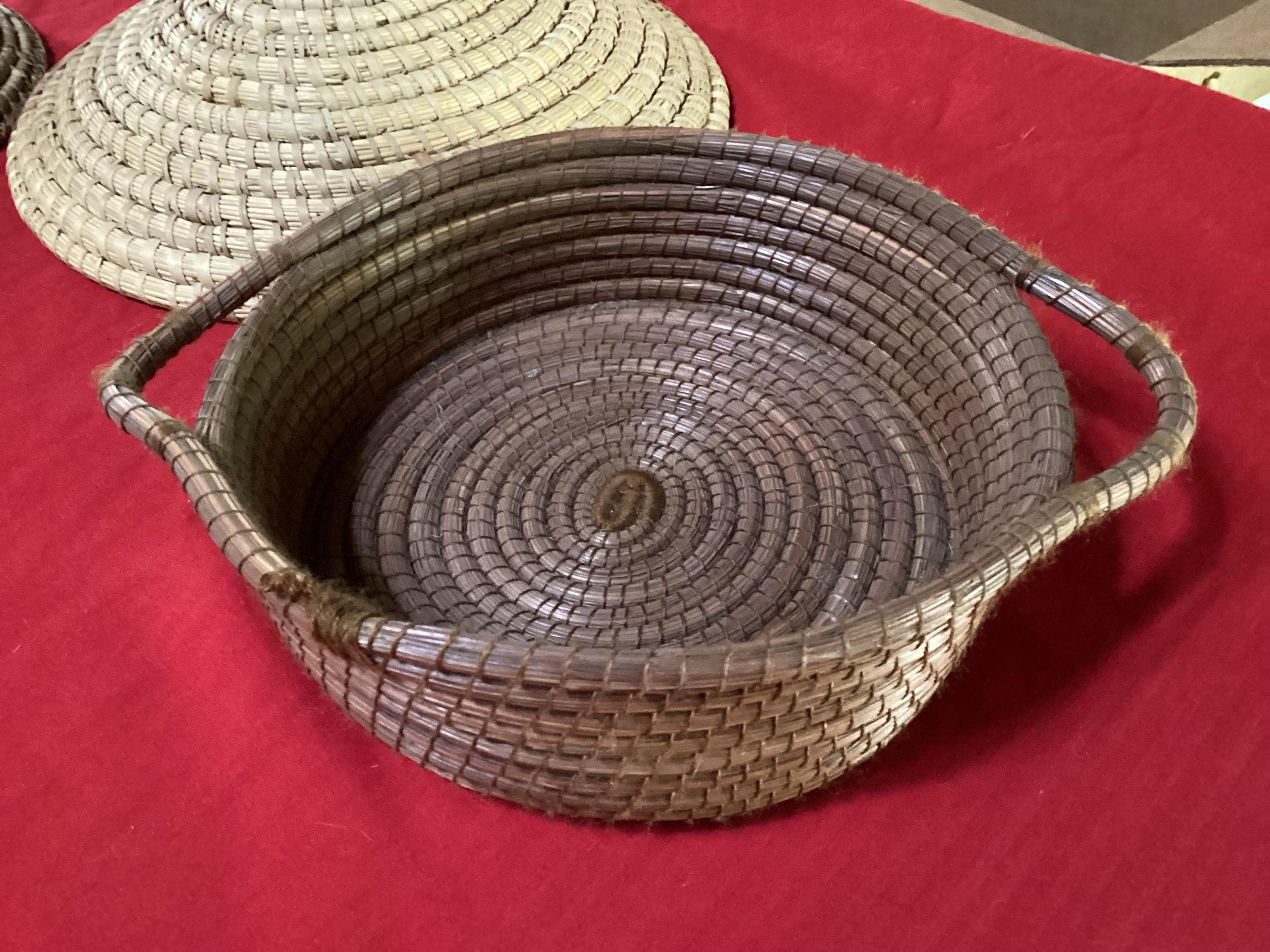 Antique Lot of Six Hand Woven Coiled Native American Baskets- Sold