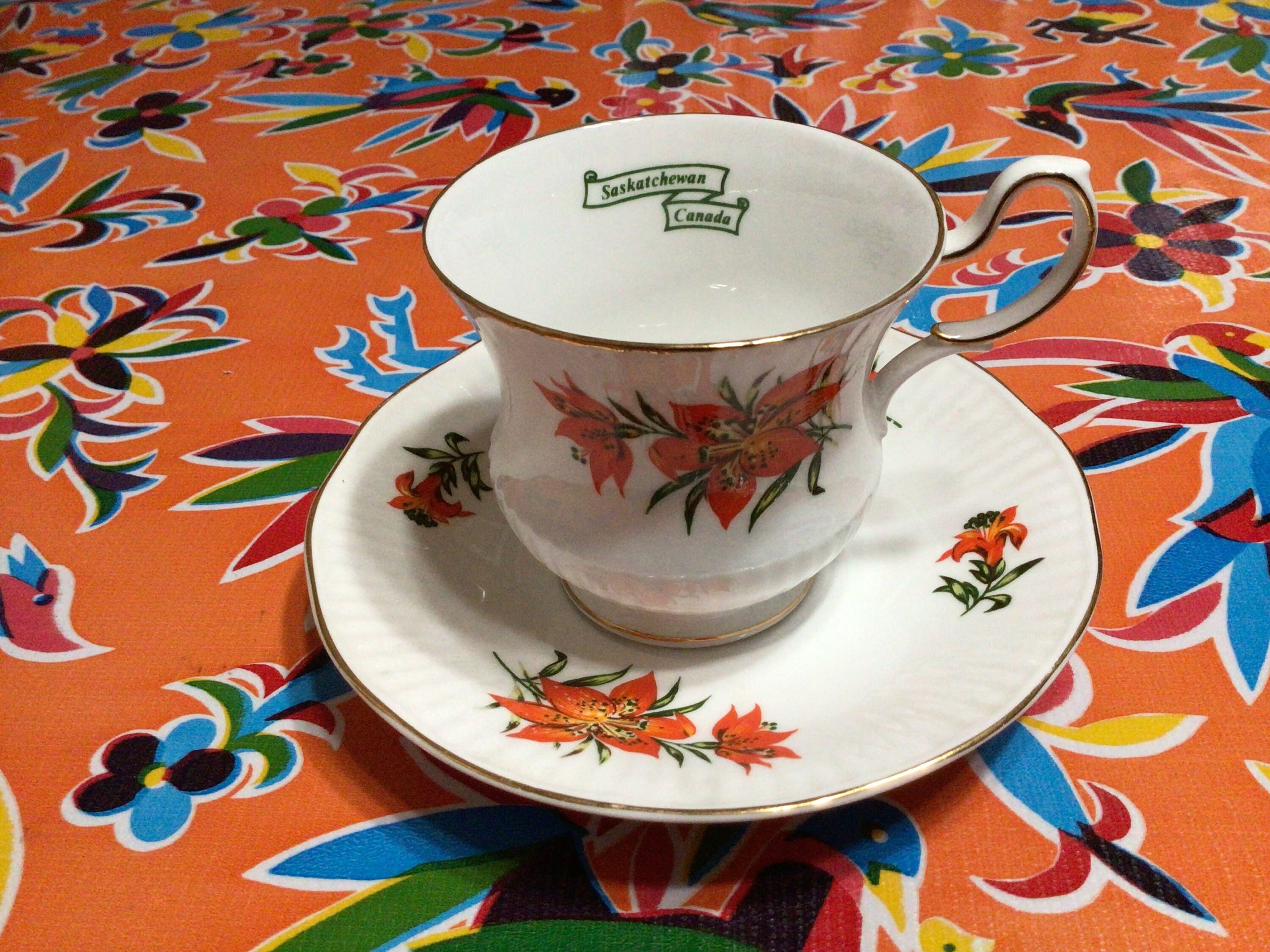 queens アンティーク皿 Vintage Queen's Fine Bone China Teacup and Saucer With Tiger