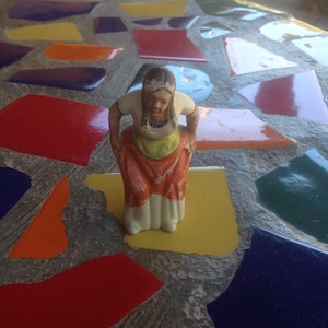 Vintage small hand painted Mexican woman figurine- Japan