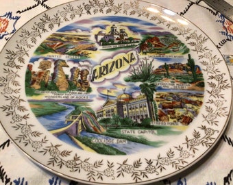 Vintage ceramic souvenir plate- Arizona