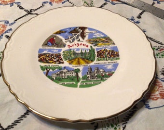 Vintage ceramic  souvenir plate- Arizona