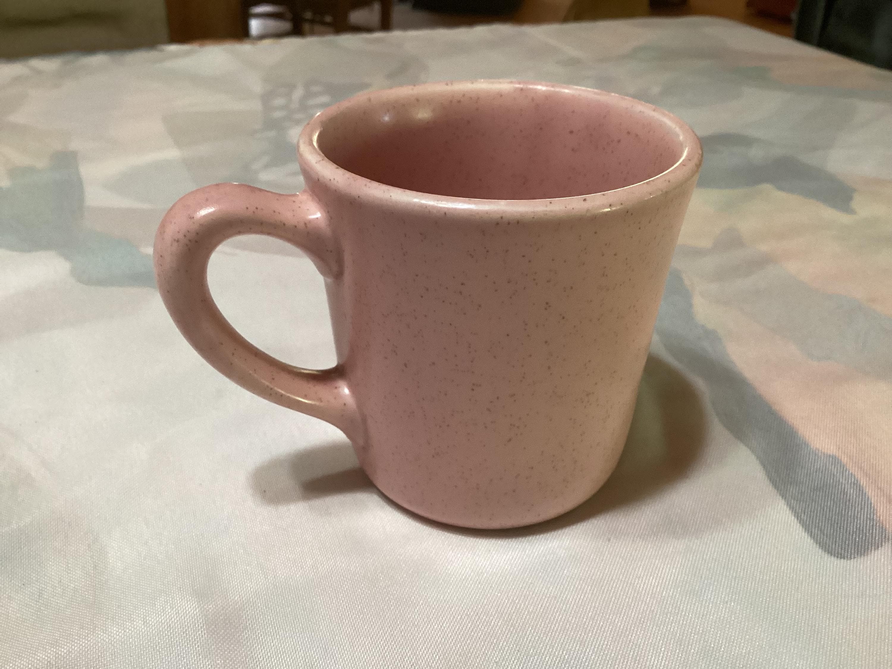 ヴィンテージミッドセンチュリーカリフォルニア陶器の斑点ピンクの
