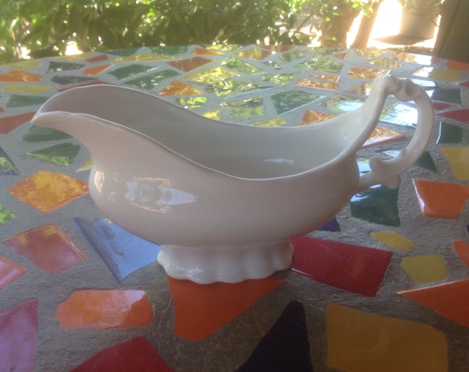 Vintage K.T. & K. China White Gravy Boat Etsy