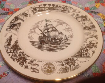 Vintage ceramic souvenir dish- San Diego, California