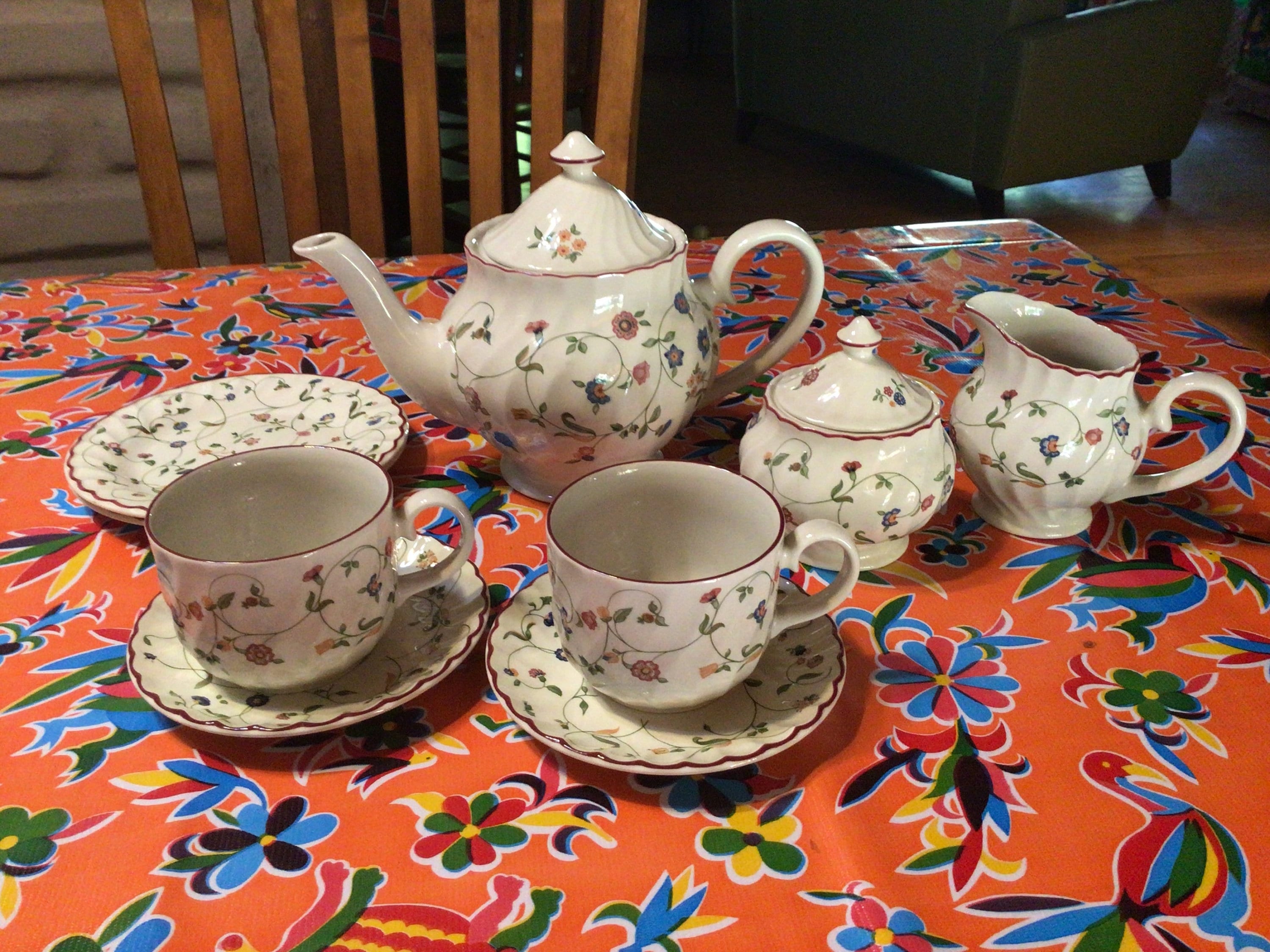 Vintage Beautiful Staffordshire Tableware Oakwood pattern tea set