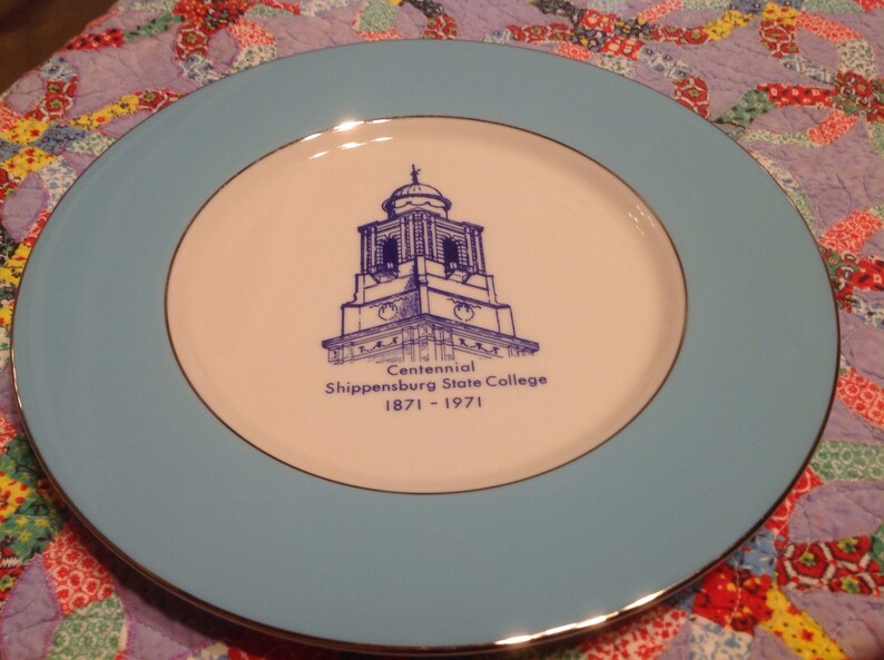 Vintage ceramic Shippenburg State College Centennial souvenir plate 1971