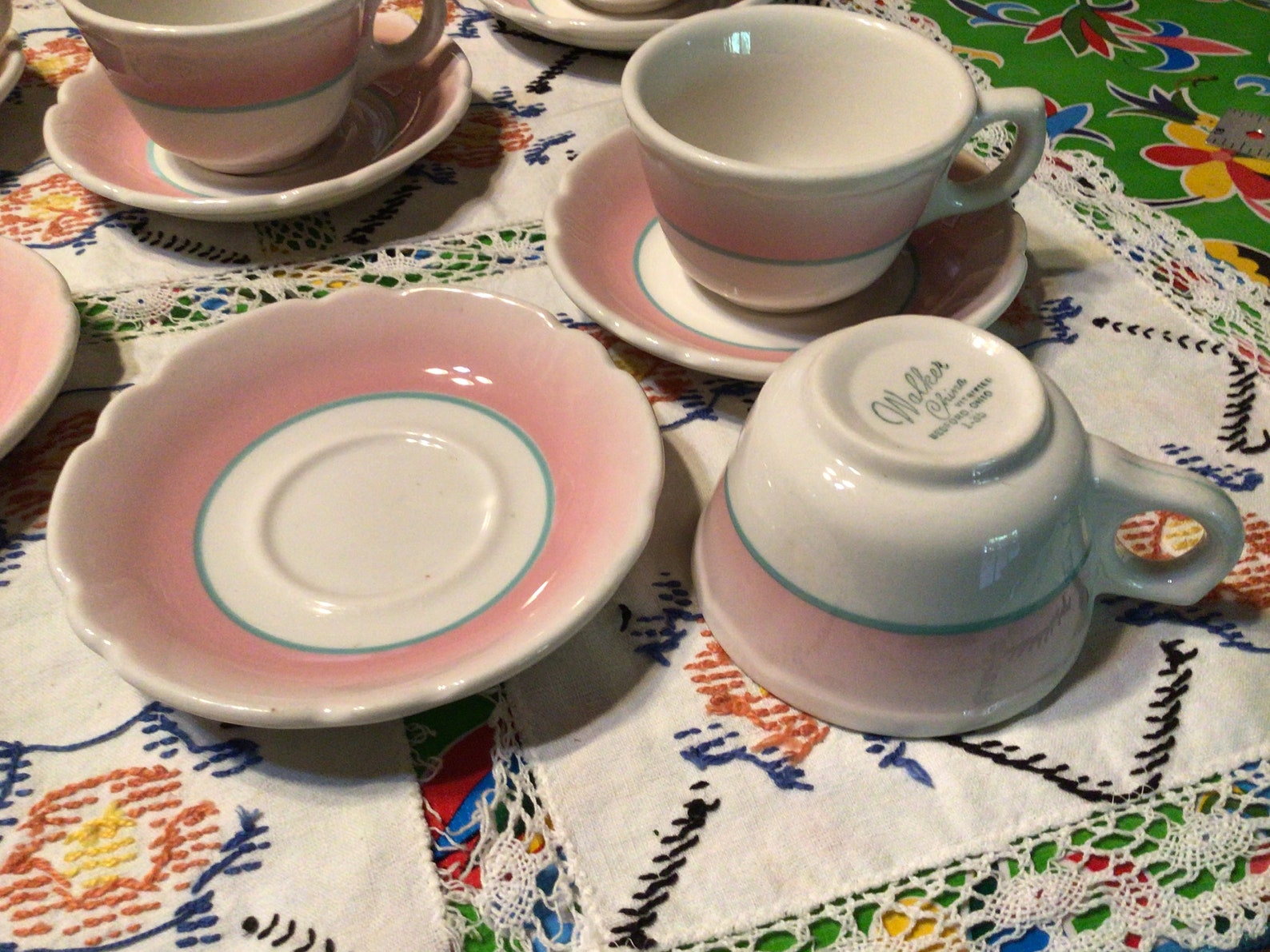 Vintage Walker China Vitrified Heavy Restaurant Ware Set of 6 Etsy