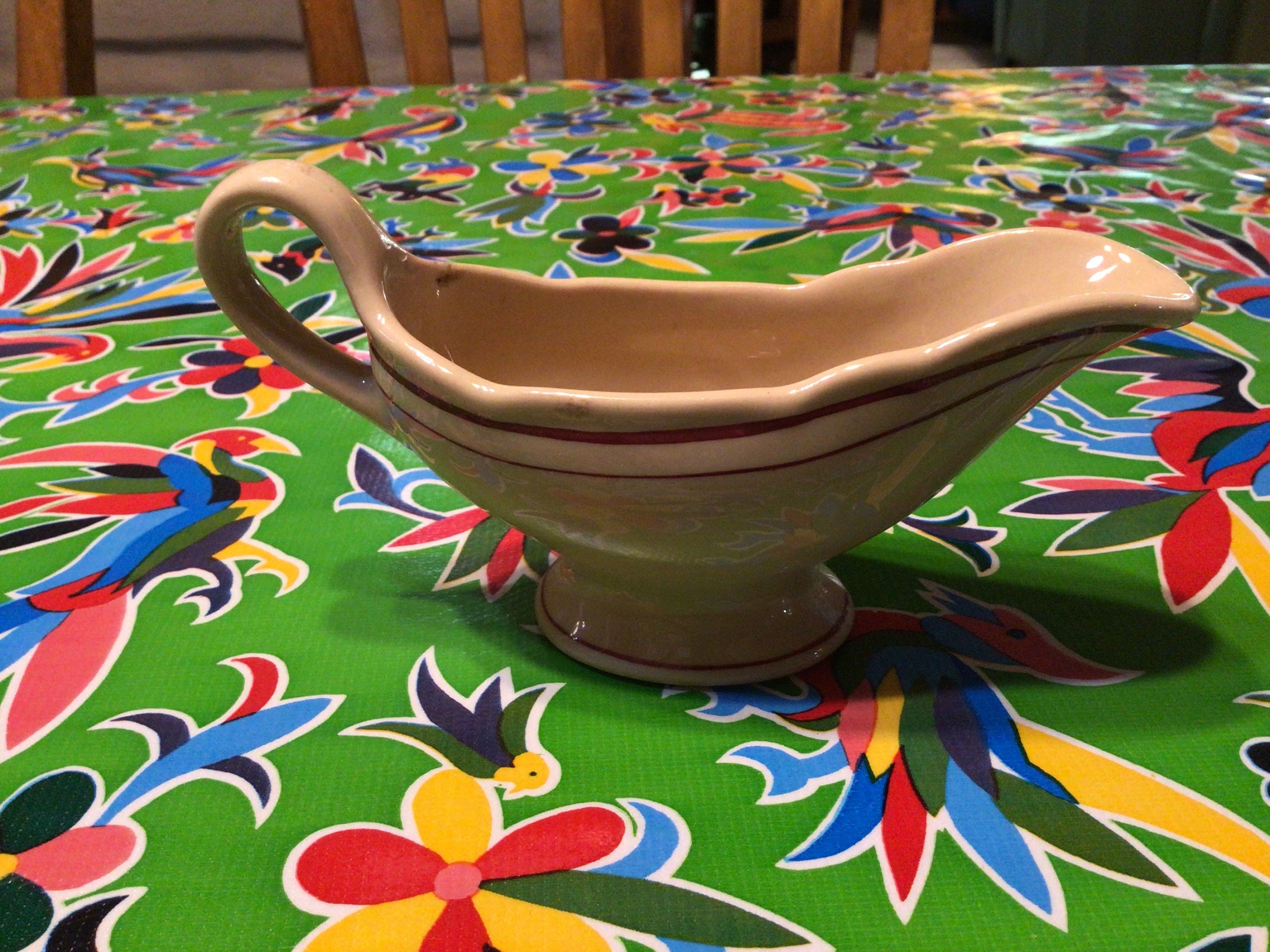 Vintage San Tan Wellsville China Vitreous Restaurant Ware Gravy