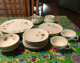 Vintage Franciscan mid-century modern earthenware Autumn Leaves dish set (sold separately in sets)