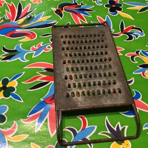 Vintage metal grater with handles- USA