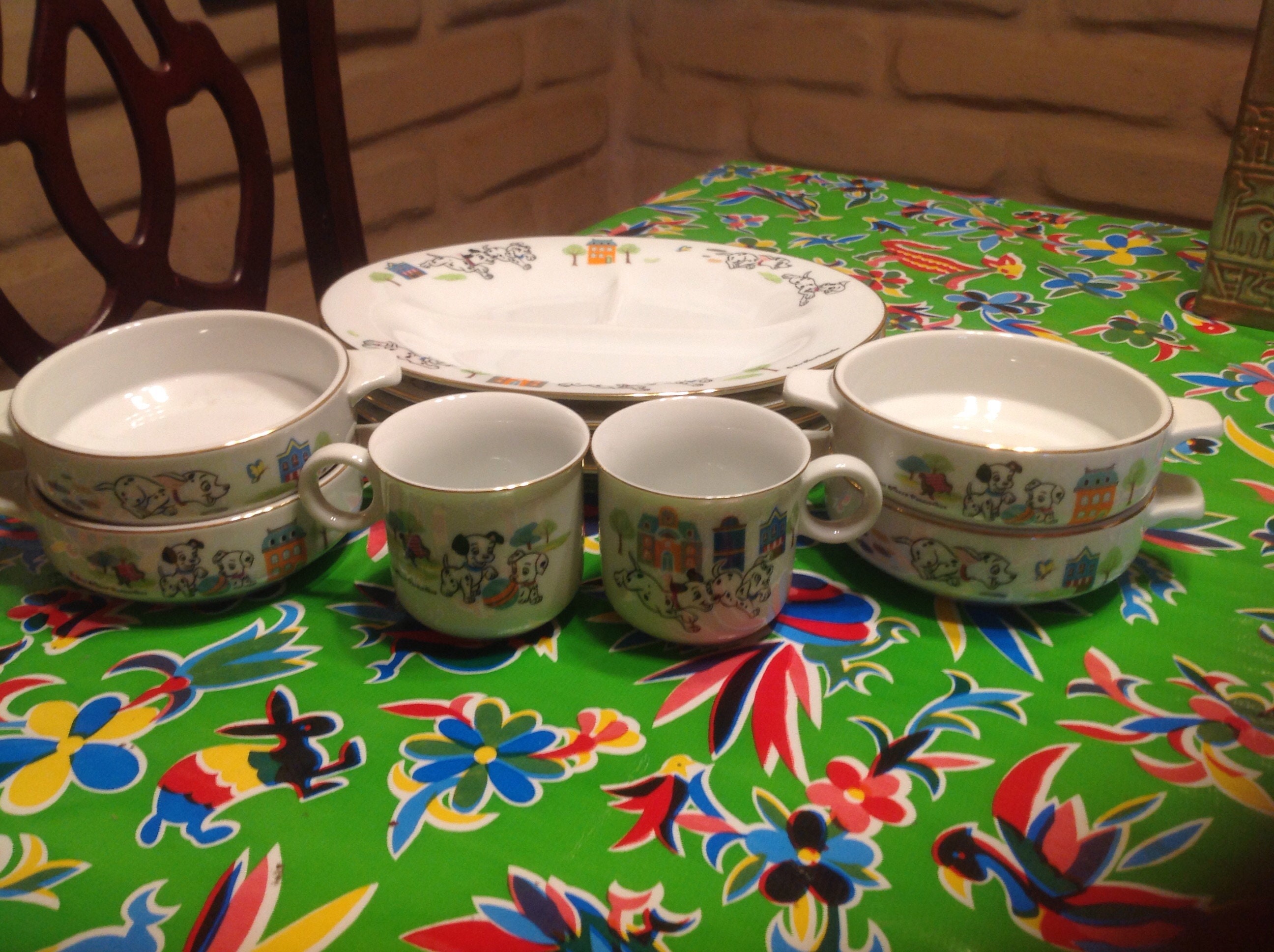 Vintage Sango China Disney 101 Dalmations Child's Dish Set – Japan