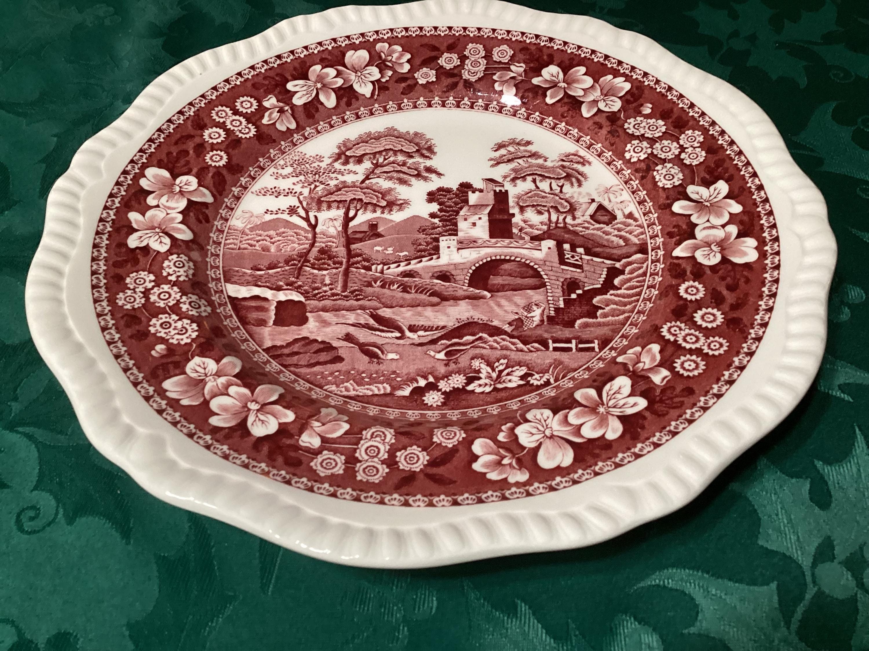 Vintage Spode Pink Tower Transfer Ware Plate- England - Etsy