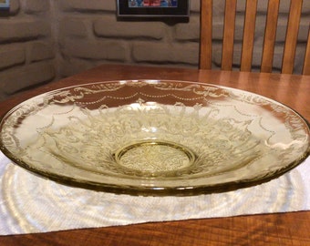 Vintage Federal Glass yellow depression glass Madrid bowl