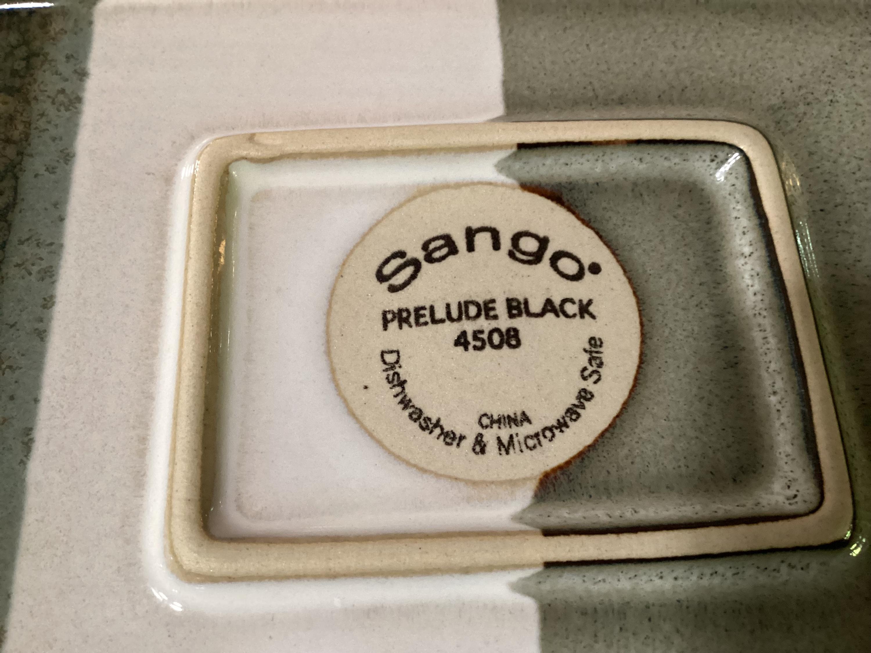 SANGO CHINA黒と金の装飾プレート 直径約28cm３枚セット Vintage Sango China Prelude Black 4508 Rectangular Platters (3