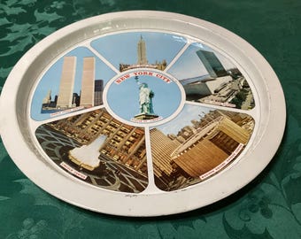1960年代のヴィンテージ、ニューヨークシティの金属製お土産トレイ