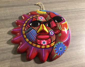 手描きのメキシコ陶器皿 - 青と黄色の天体の星と月のデザイン - Etsy 日本