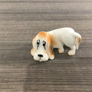 Vintage cute droopy hand painted  Basset Hound figurine- Japan