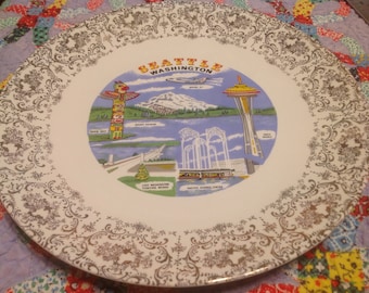 Vintage ceramic souvenir dish- Seattle, Washington