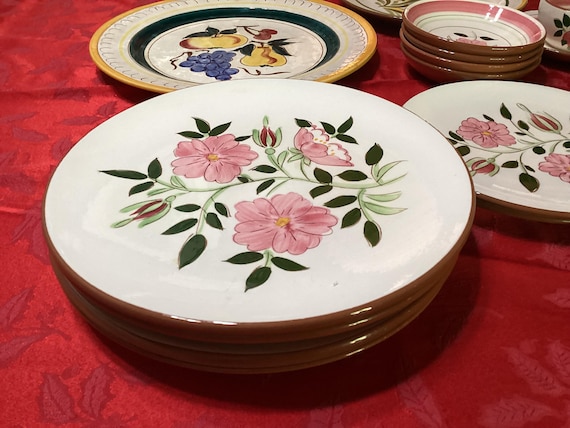 Vintage Stangl Pottery Extravaganza- Hand Painted Wild Rose Dish