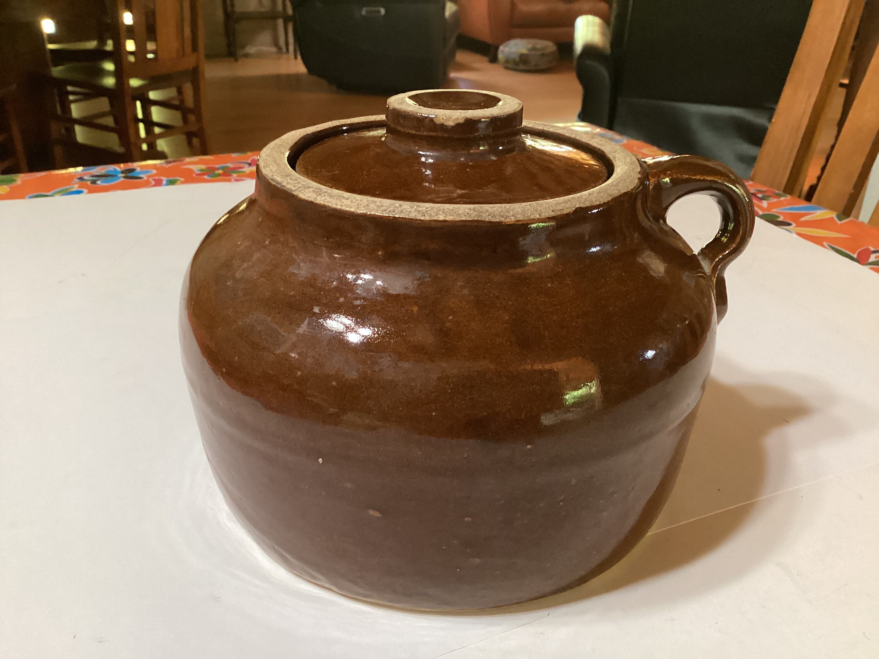 Vintage Bauer Los Angeles Stoneware Pottery Bean Pot With Lid and