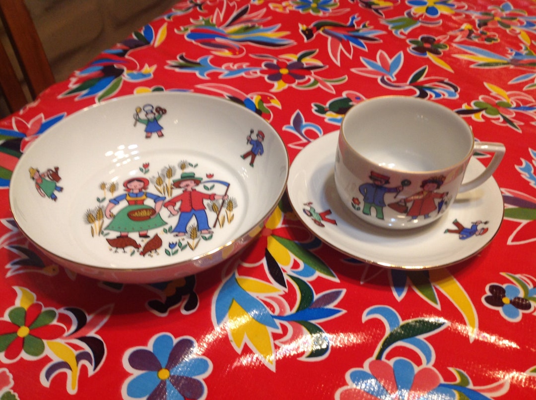 Vintage Seltmann Weiden Child's Porcelain Cup, Saucer, and Bowl ...
