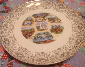 Vintage ceramic souvenir dish- Yellowstone National Park