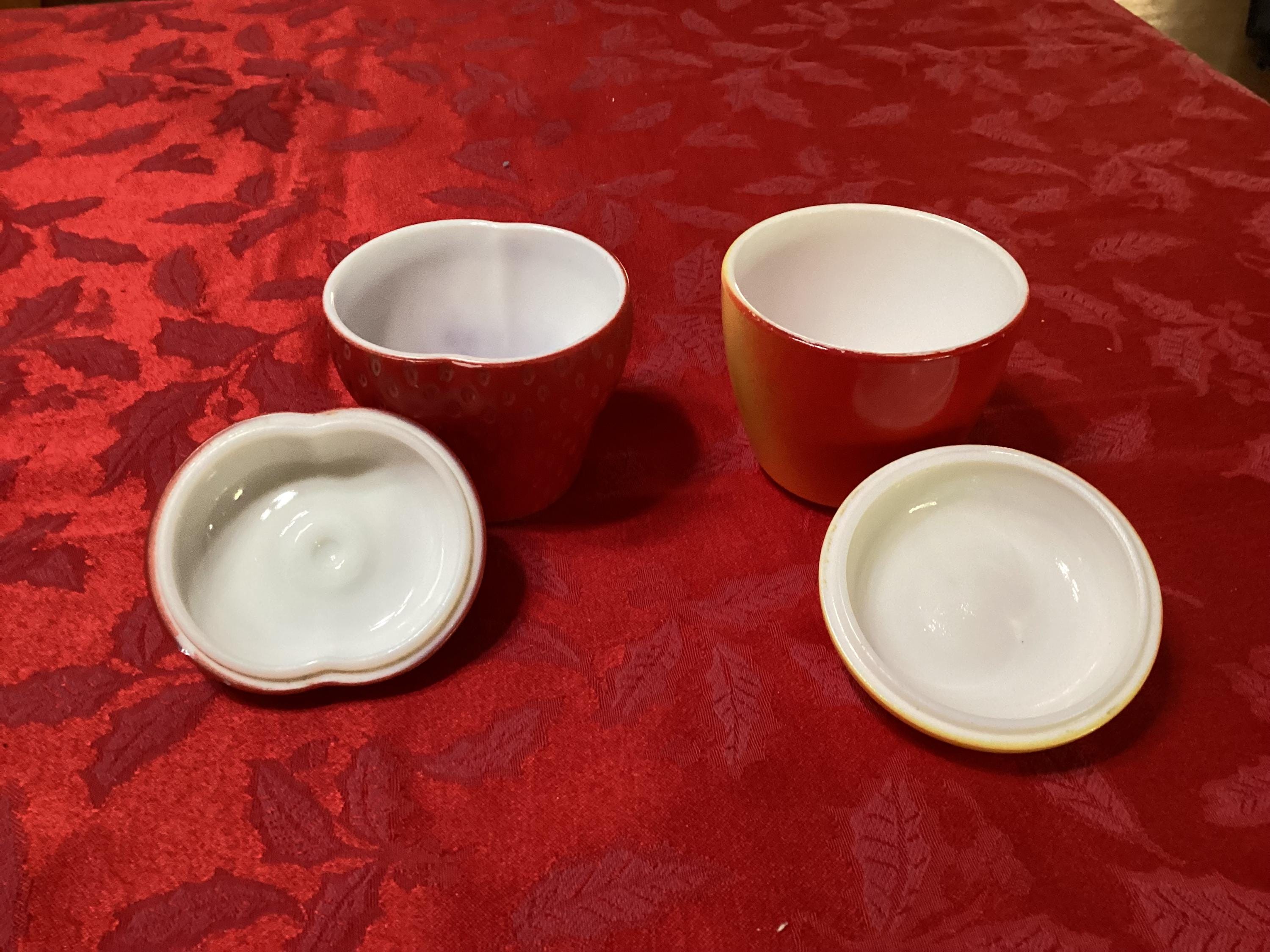 ヴィンテージ ヘーゼル アトラス ミルクガラス アップル＆ストロベリー