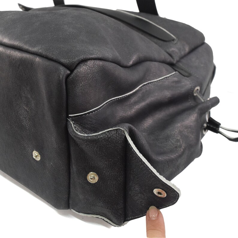 Extra-large travel leather backpack for men and women