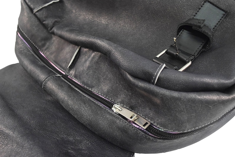 Extra-large travel leather backpack for men and women
