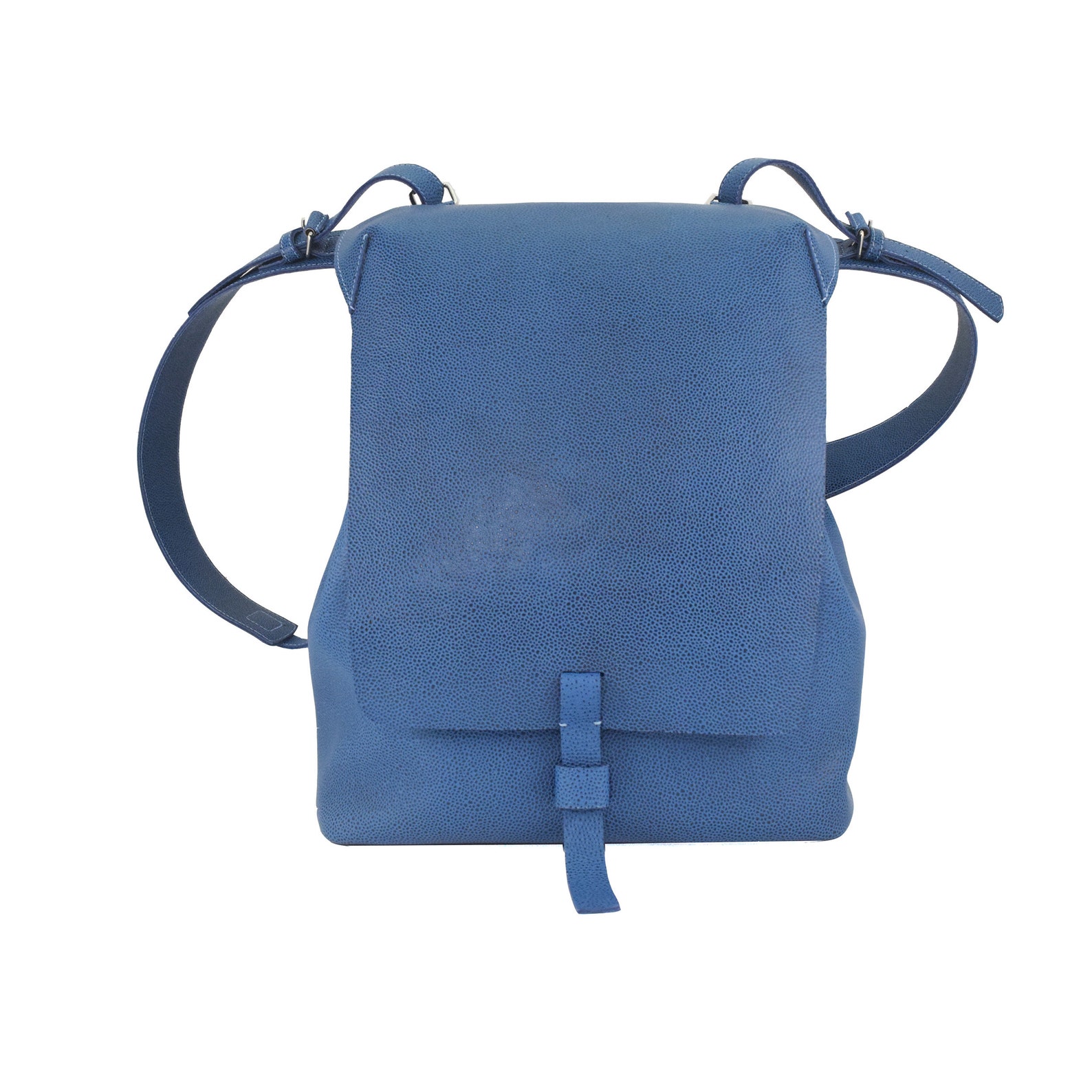 Everyday City Blue Leather Backpack Etsy