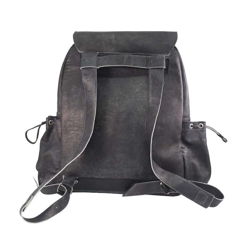 Extra-large travel leather backpack for men and women