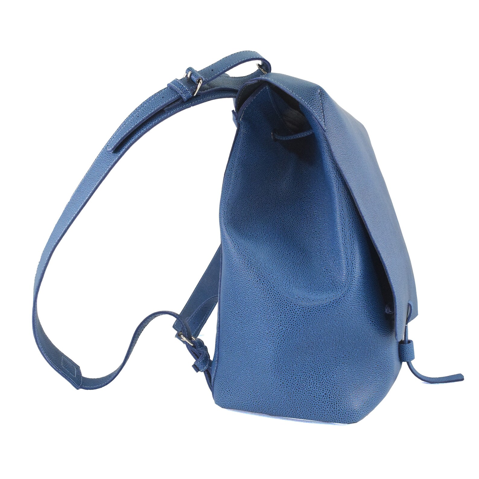 Everyday City Blue Leather Backpack Etsy