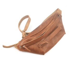 Veg tanned leather fanny pack