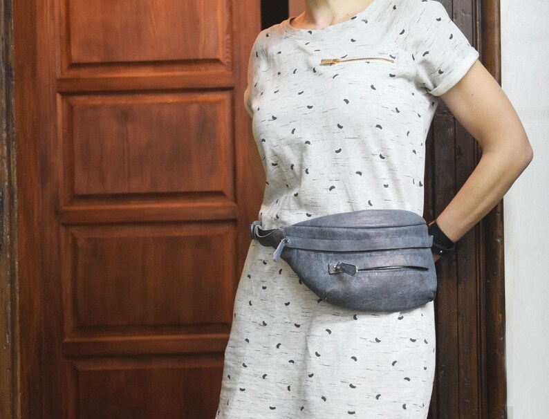 Bright pink goatskin fanny pack for women