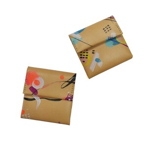 Cartera de color brillante veg tan cuero cosido a mano