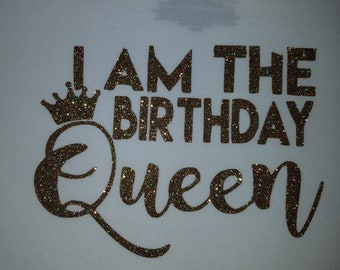 I Am The Birthday Queen Tee with Rhinestones