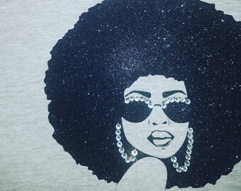 Bling Afro Queen Tee