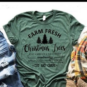 Farm Fresh Christmas Trees Shirt Women's Christmas Shirt Holiday Shirt Funny Christmas Shirts Christmas Shirts for Women image 3