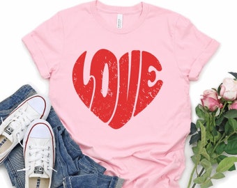 Women's Valentine's Day Shirt - Kids Valentines Day t Shirt - Girls Love Heart Shirt -  Valentines Shirt for Women - Valentines Day Gift Mom