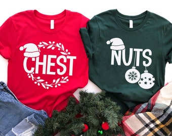 Chest Nuts Shirts - Funny Christmas Shirt - Couple Husband Wife Christmas Shirts - Why is the Carpet all Wet - Tacky Christmas Shirts