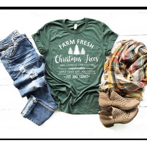 Farm Fresh Christmas Trees Shirt Women's Christmas Shirt Holiday Shirt Funny Christmas Shirts Christmas Shirts for Women image 4