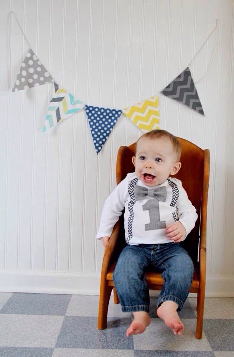 Boys First Birthday Outfit Bow Tie Suspenders 1st Birthday Etsy