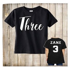 Jungen 3. Geburtstag Shirt Personalisiertes 3. Geburtstagsshirt 3 Jahre Alter Geburtstag Dreijähriges Geburtstagsshirt 3. Geburtstagsshirt Raglan Bild 9