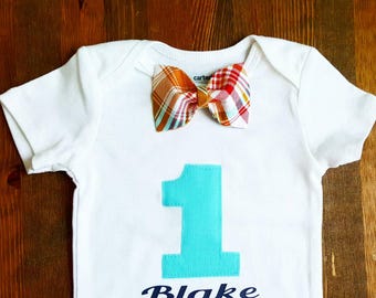 First Birthday Outfit for Baby Boy Includes Personalized