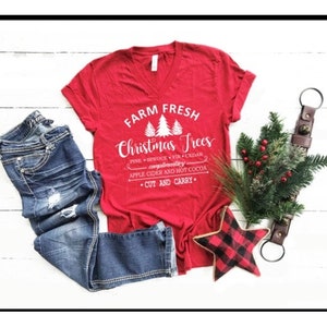 Farm Fresh Christmas Trees Shirt Women's Christmas Shirt Holiday Shirt Funny Christmas Shirts Christmas Shirts for Women image 5