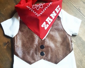 Cowboy First Birthday - Western 1st Birthday Outfit - Baby Cowboy Vest - Cowboys Indians Party Outfit - Cowboy Birthday - Boys Western Vest