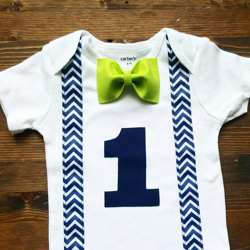 Boys First Birthday Outfit First Birthday Boy Outfit Green Navy First Birthday Outfit 1st Birthday Boy Outfit Bow Tie Suspenders 画像 1