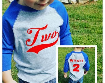 Baseball Birthday Shirt - Baseball 2nd Birthday Shirt - Baseball Birthday Outfit Raglan - Boys Birthday Shirt - Baseball Birthday Party