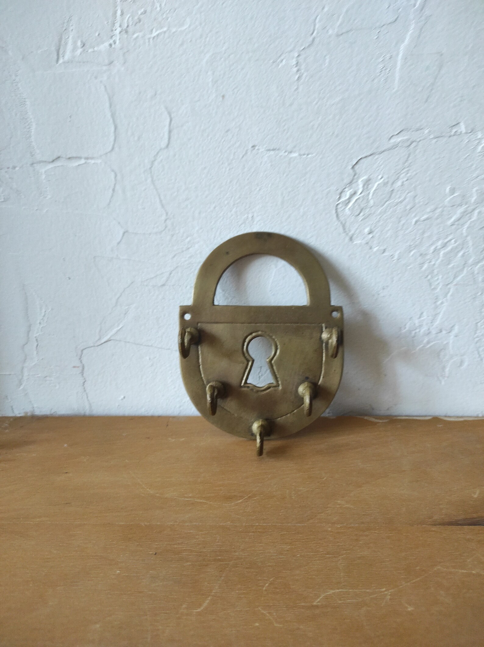 Brass Padlock Key Ring Holder Etsy
