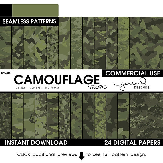 Green Camo Paper, Military Camouflage, Multicam Camo, Forest Dark Green,  Seamless Pattern, 12x12 -  Canada